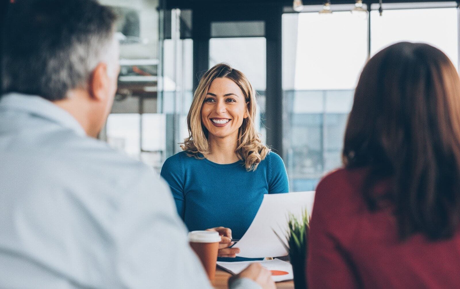 Licensed California insurance agent meeting with clients